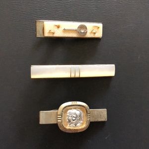 3 Vintage Tie Clips